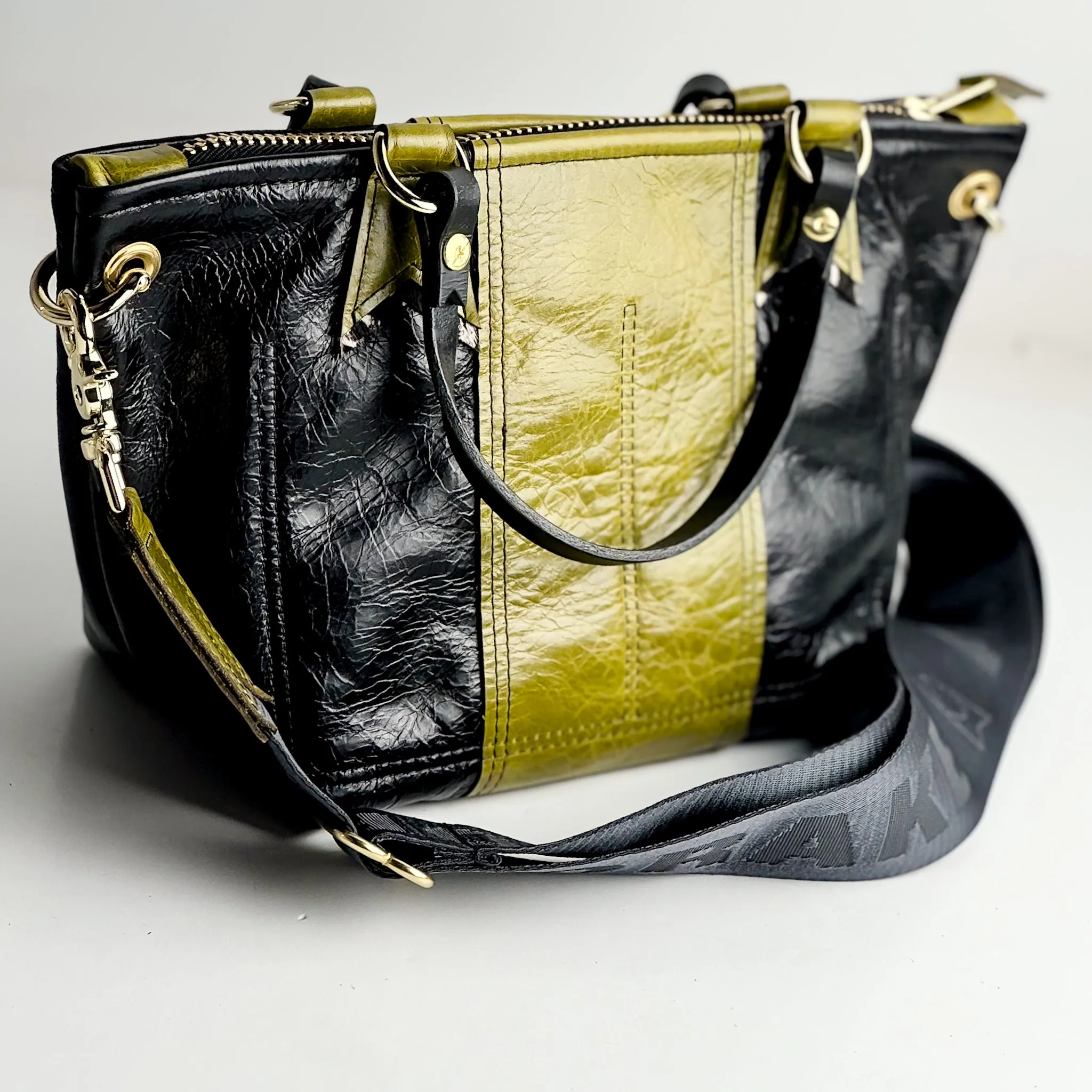 Urban Edge Collection | Coco Satchel   Crossbody | Iron Ore   Olive Leaf