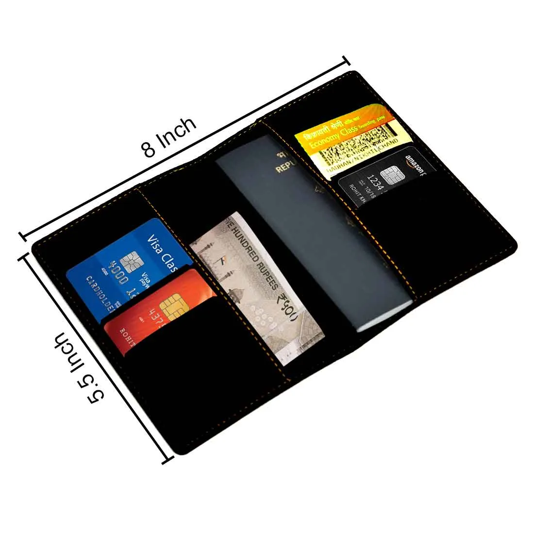 Vegan Leather Customized Passport Holder with Name for Men - Initials