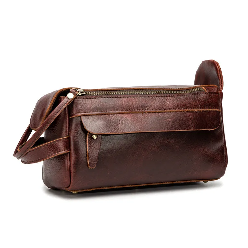 Womens Genuine Leather Makeup Bags Wristlet Wallet That Holds Phone for Women