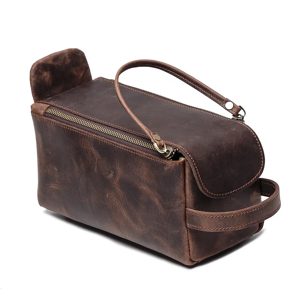 Womens Genuine Leather Makeup Bags Wristlet Wallet That Holds Phone for Women