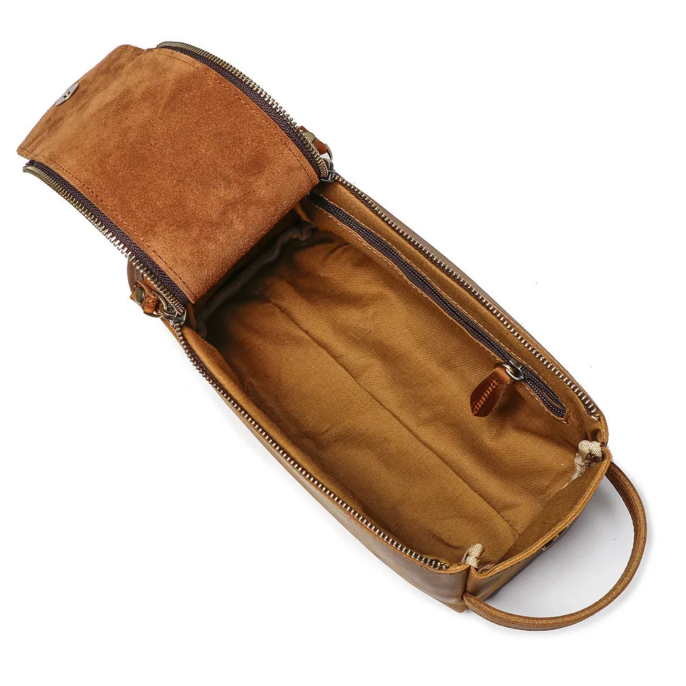 Womens Genuine Leather Makeup Bags Wristlet Wallet That Holds Phone for Women