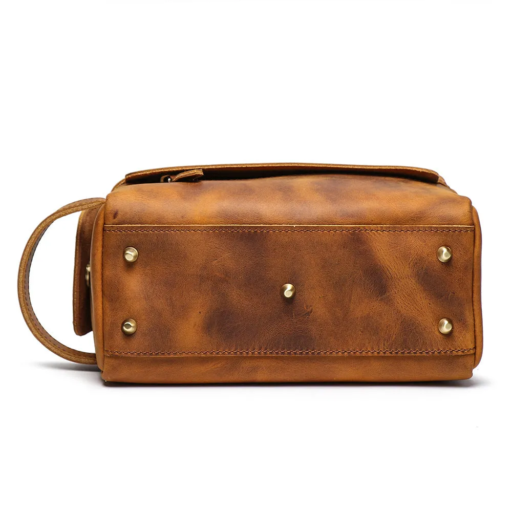 Womens Genuine Leather Makeup Bags Wristlet Wallet That Holds Phone for Women