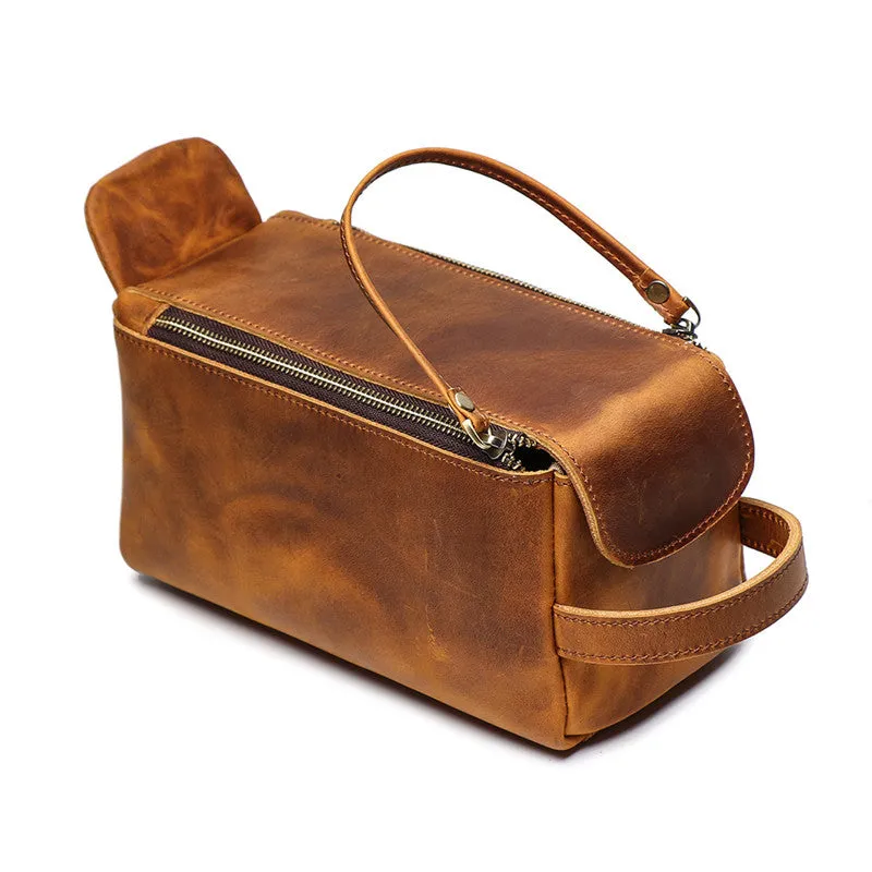 Womens Genuine Leather Makeup Bags Wristlet Wallet That Holds Phone for Women