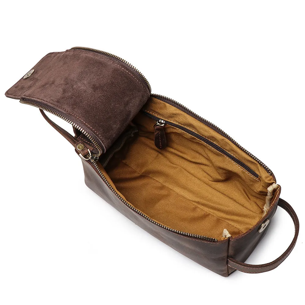 Womens Genuine Leather Makeup Bags Wristlet Wallet That Holds Phone for Women
