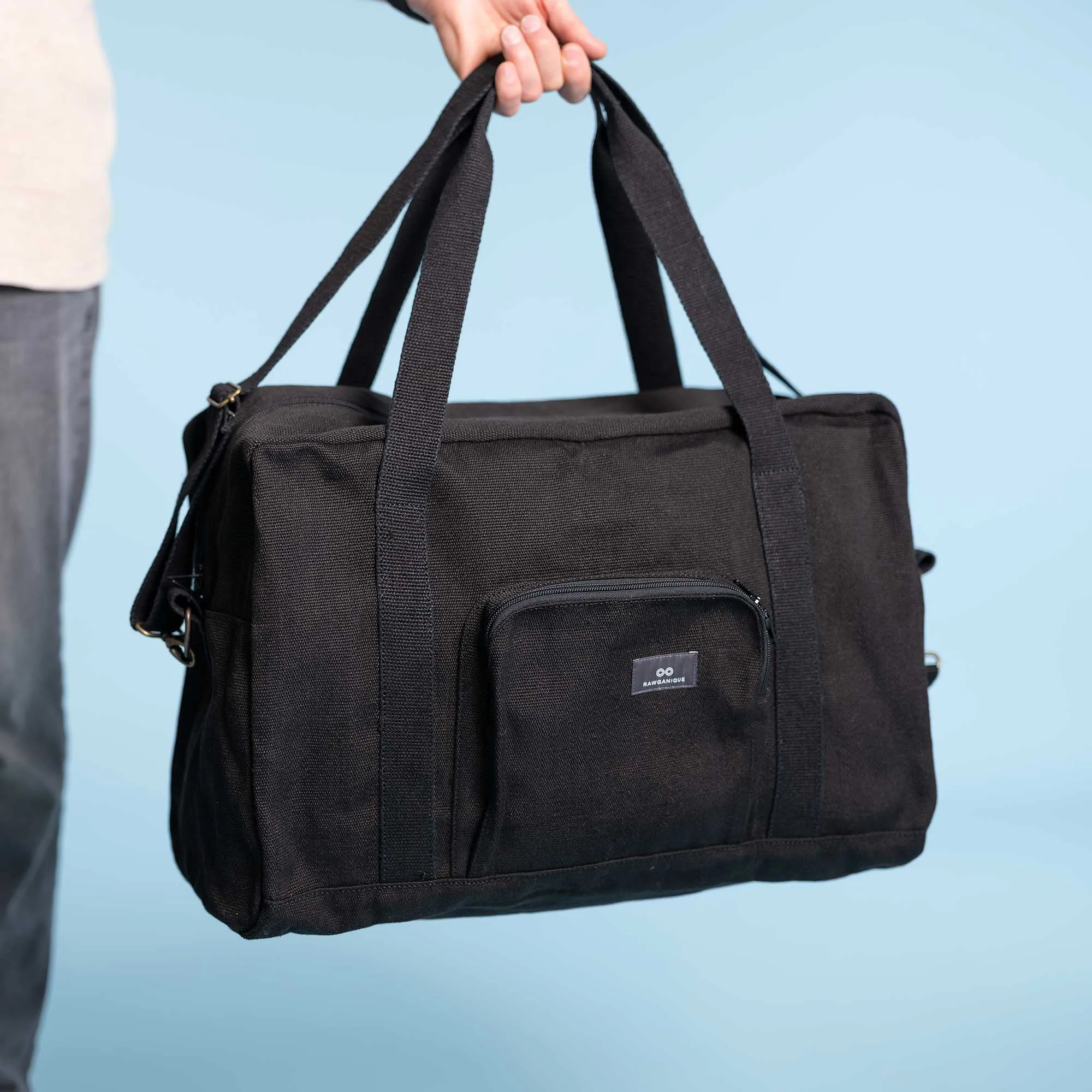 WORLD EXPLORER 100% Organic Hemp Duffel Bag (20x12.5x9) (Plastic-free)