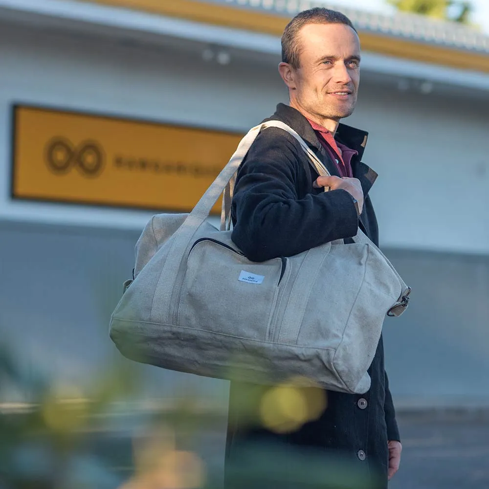 WORLD EXPLORER 100% Organic Hemp Duffel Bag (20x12.5x9) (Plastic-free)