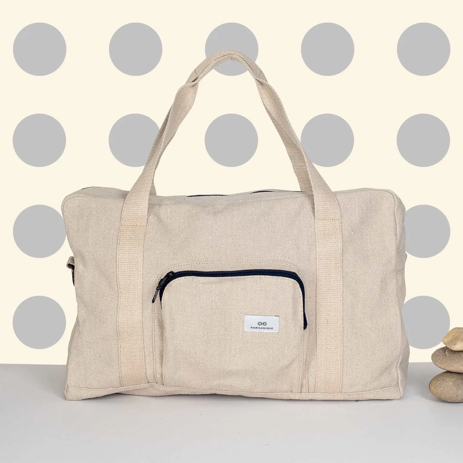 WORLD EXPLORER 100% Organic Hemp Duffel Bag (20x12.5x9) (Plastic-free)